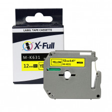 Fita para rotulador M-k631 12mmX8m Preto/Amarelo Compativel - XFULL