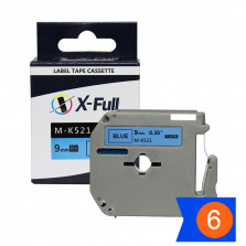 KIT Fita M-k521 9mmX8m Preto/Azul Compatível - XFULL