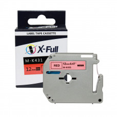 Fita para rotulador compatível M-k431 12mmX8m Preto/Vermelho - XFULL