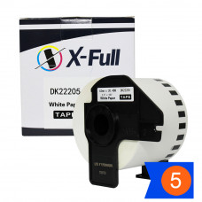KIT Etiqueta de Papel Térmico compatível DK-22205 - 62mmX30,4m Preto/Branco - XFULL