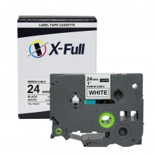 Fita Rotuladora Brother TZe-FX251 24MMx8M Preto no Branco
