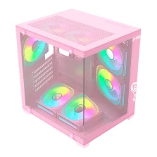 GABINETE GAMER, GRODD, LATERAL DE VIDRO, AQUÁRIO, vidro, ROSA, CORDEROSA, PINK, CANDY, CANDI