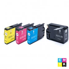Kit Cartucho de Tinta Compatível HP 932XL Preto 33ml Ciano Amarelo Magenta 13ml