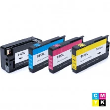 Kit Cartucho de Tinta Compatível HP 950XL Preto 75ml 951XL Ciano Amarelo Magenta 28ml 