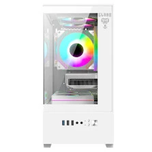 GABINETE GAMER MEGALON | LATERAL DE VIDRO - BRANCO - CLANM
