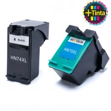 Kit Cartucho de Tinta Compatível HP 74XL Preto 28ml 75XL Color 17ml 