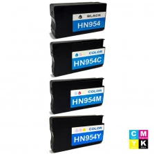 KIT CARTUCHO HP 954XL PRETO 50ML, 954XL CIANO 30ML, 954XL MAGENTA 30ML E 954XL AMARELO 30ML
