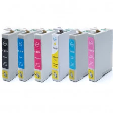 KIT CARTUCHO EPSON TO821 PRETO, TO822 CIANO, TO823 MAGENTA, TO824 AMARELO, TO825 CIANO CLARO E TO826 MAGENTA CLARO