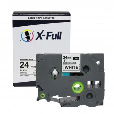 Fita Rotuladora Brother TZe-FX251 24MMx8M Preto no Branco