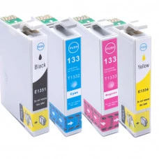 KIT TX125 CARTUCHO EPSON TO1351 PRETO, TO1332 CIANO, TO1333 MAGENTA E TO1334 AMARELO COMPATÍVEL