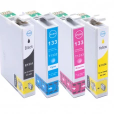 KIT CARTUCHO EPSON TO1331 PRETO, TO1332 CIANO, TO1333 MAGENTA E TO1334 AMARELO COMPATÍVEL