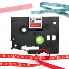 Fita Cetim TZe-RW34 12MM Vermelho